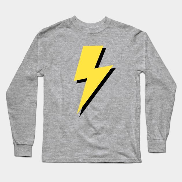 Yellow and Black Lightning Bolt Long Sleeve T-Shirt by OneThreeSix